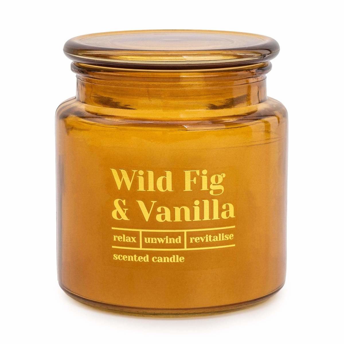 Amber Glass Wax Filled Pot Candle 'Wild Fig & Vanilla' - Wild Fig Scent Thumbnail