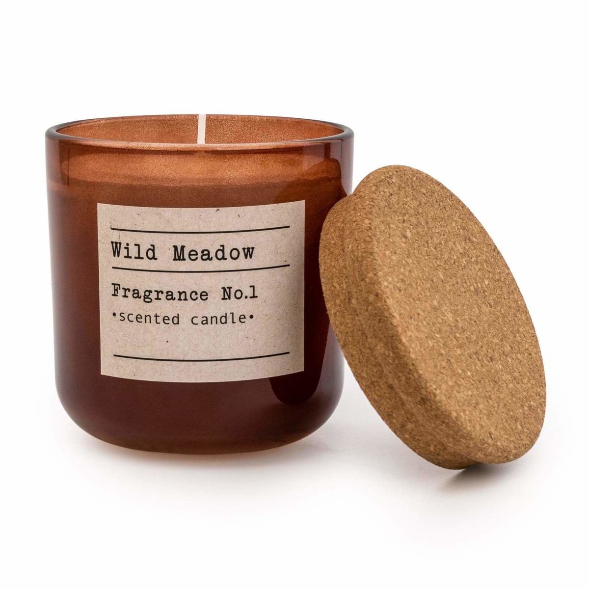 Amber Glass Wax Filled Pot Candle 'Wild Meadow'- Amber Lily Scent Thumbnail Amber Glass Wax Filled Pot Candle 'Wild Meadow'- Amber Lily Scent Thumbnail