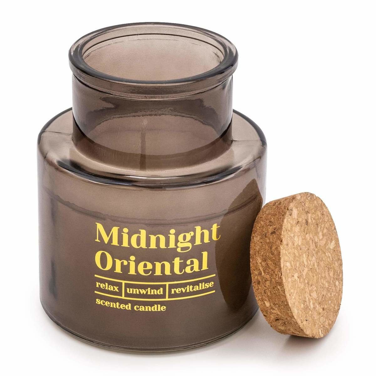 Black Long Neck Glass Candle 'Midnight Oriental' - Amber Lily Scent Thumbnail Black Long Neck Glass Candle 'Midnight Oriental' - Amber Lily Scent Thumbnail