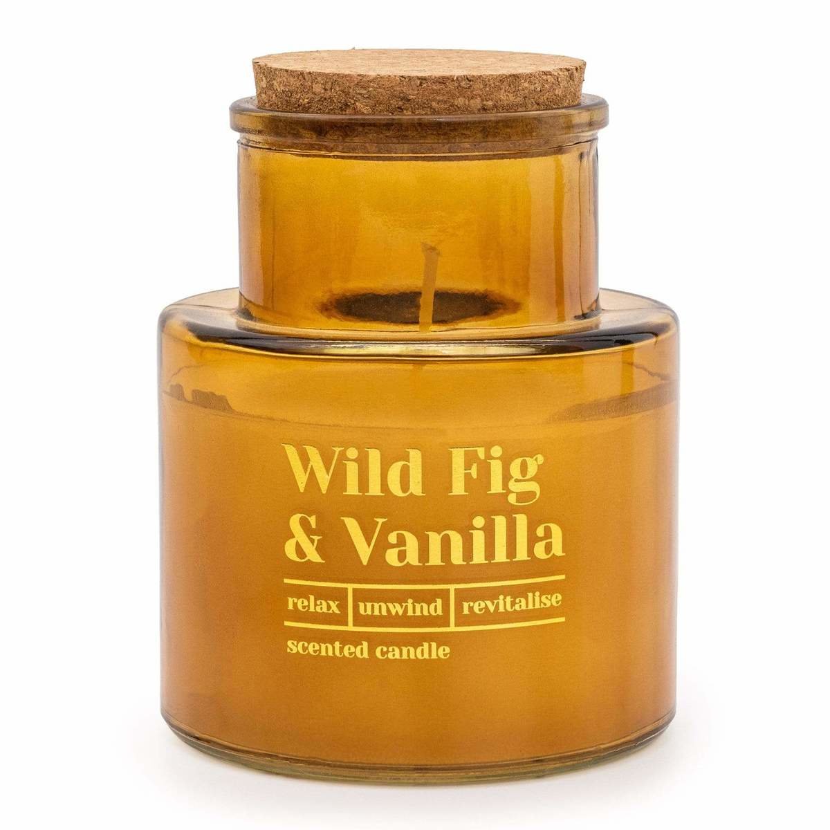 Long Neck Glass Candle 'Wild Fig & Vanilla' - Wild Fig Scent Long Neck Glass Candle 'Wild Fig & Vanilla' - Wild Fig Scent