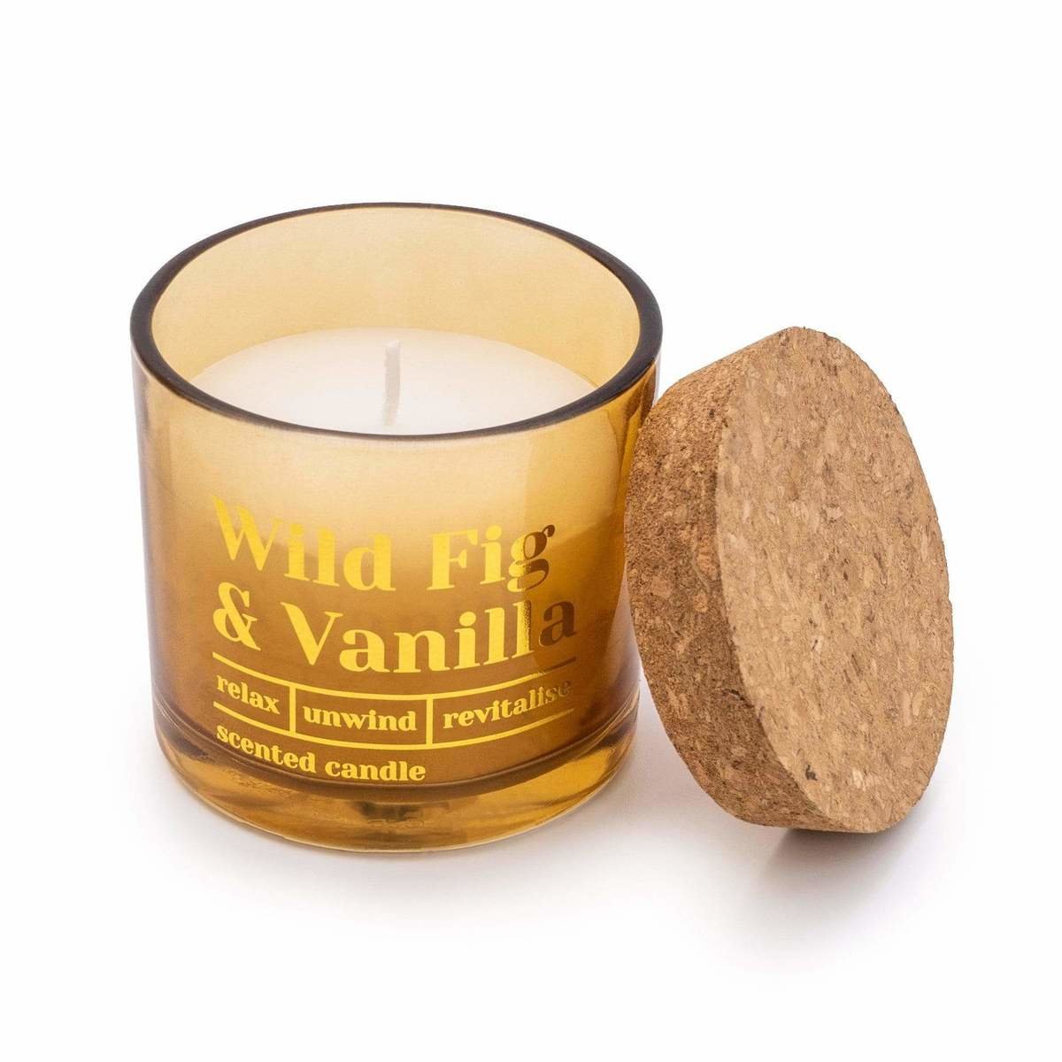 Amber Glass Wax Filled Pot Candle 'Wild Fig & Vanilla' - Wild Fig Scent Thumbnail