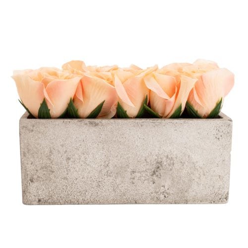Roses in Paper Mache Pot Roses in Paper Mache Pot