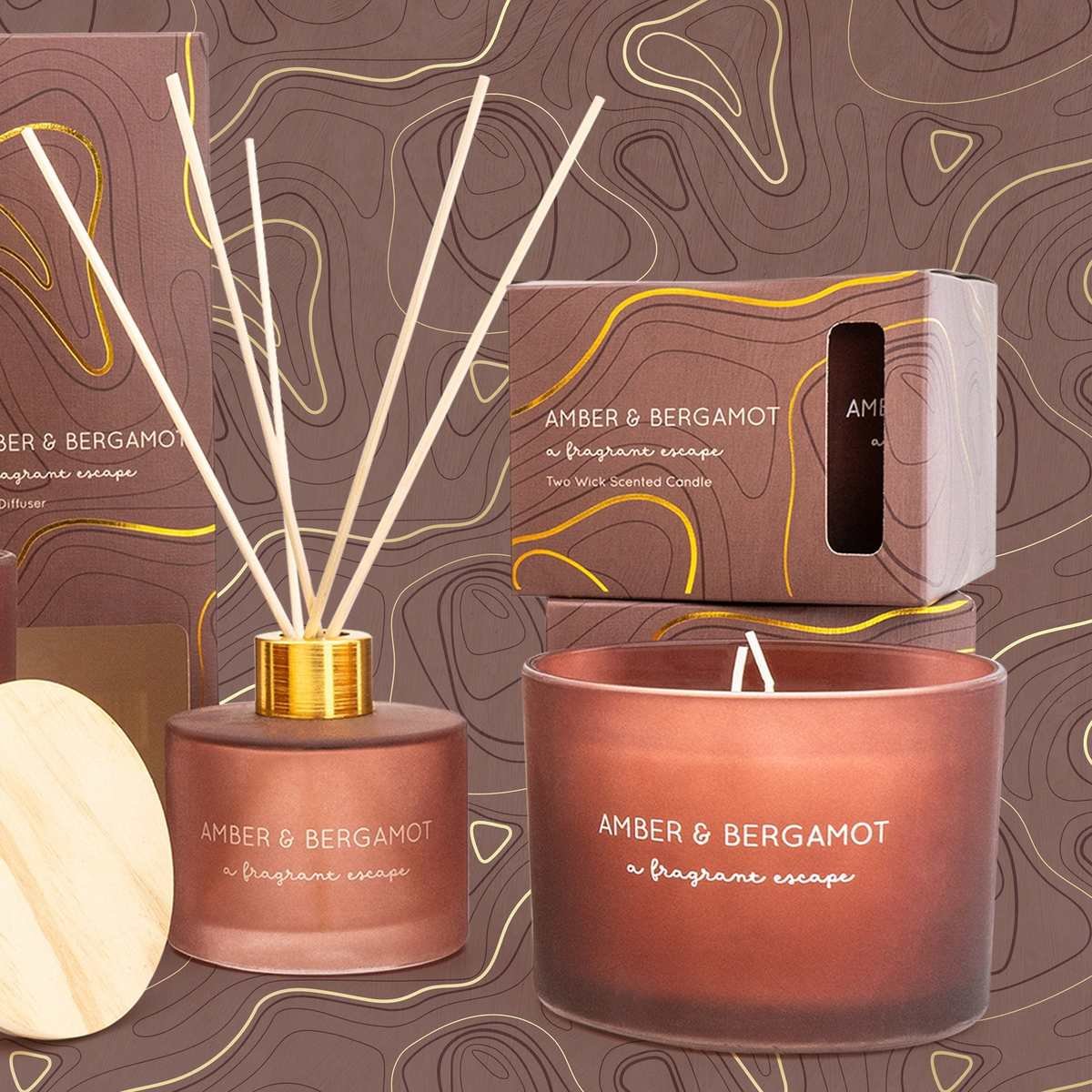 Amber & Bergamont Glass Wax Filled Pot Candle - Amber Shea Thumbnail Amber & Bergamont Glass Wax Filled Pot Candle - Amber Shea Thumbnail