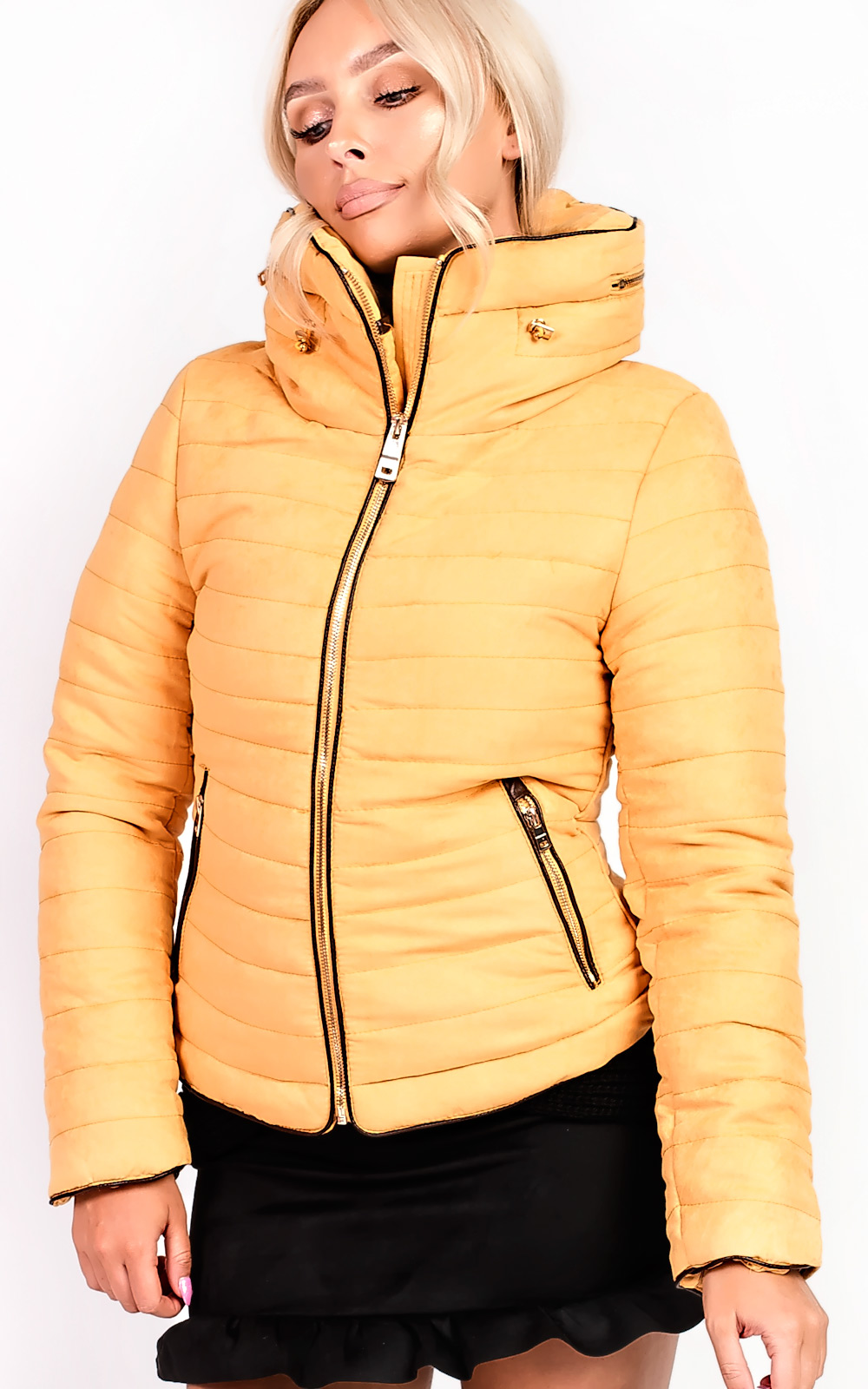 Lizziah Padded Faux Suede Jacket Lizziah Padded Faux Suede Jacket