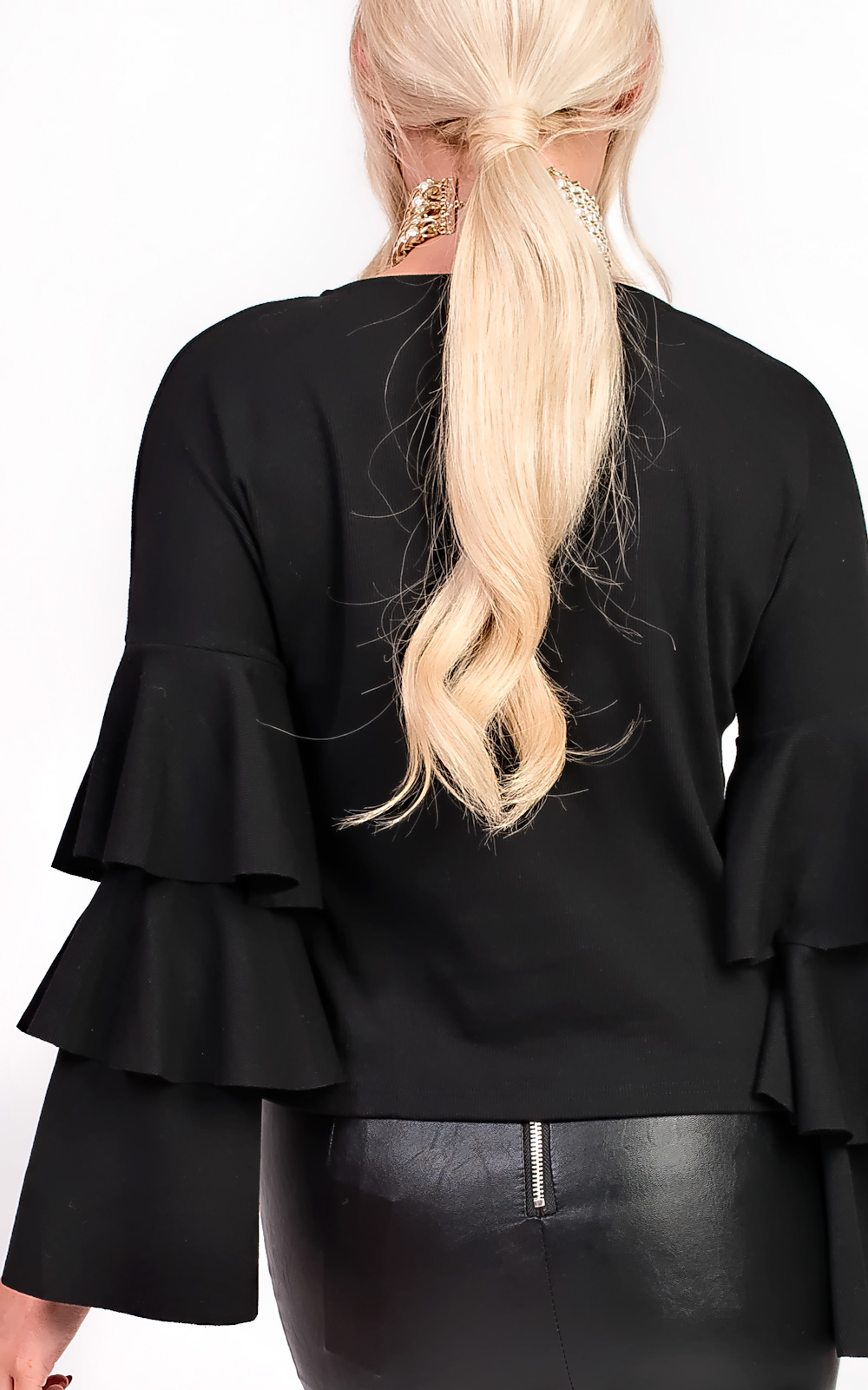 Jena Frill Sleeve Ribbed Jumper Thumbnail Jena Frill Sleeve Ribbed Jumper Thumbnail