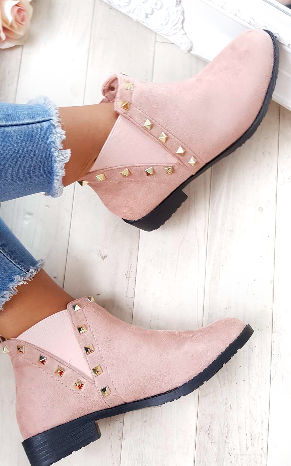 Keir Studded Chelsea Faux Suede Ankle Boots Thumbnail