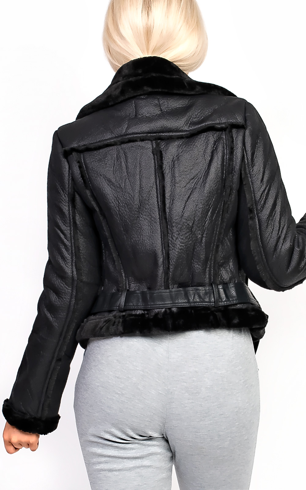 Lizzie Biker Faux Leather Fur Jacket Thumbnail Lizzie Biker Faux Leather Fur Jacket Thumbnail