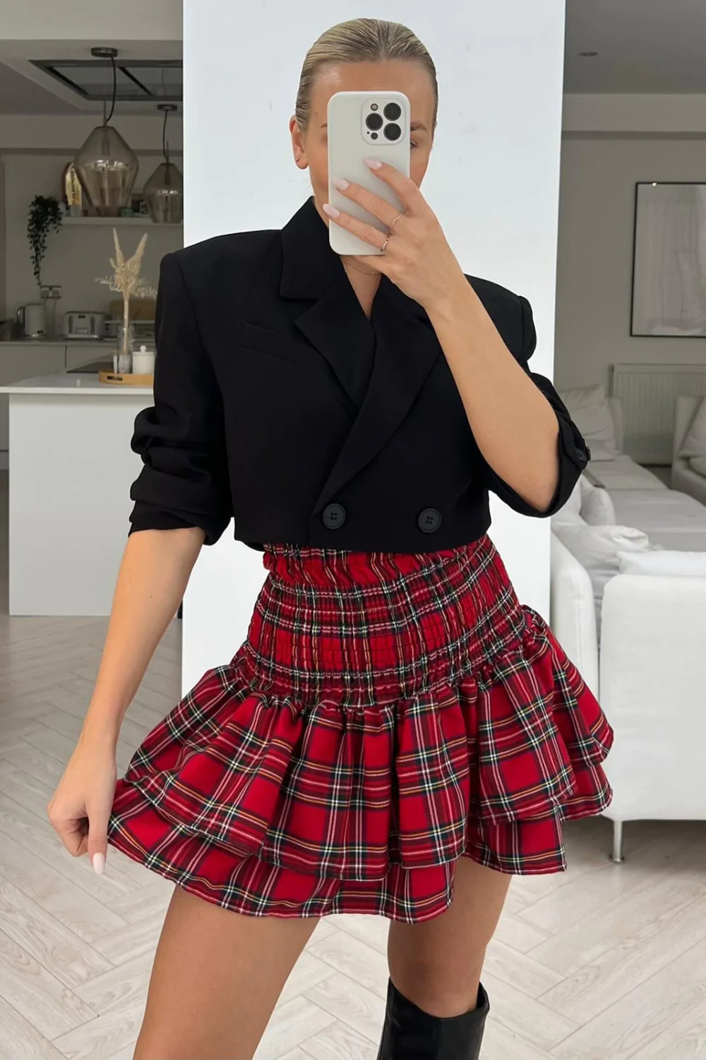 Elena Ribbed Waist Frill Skirt Thumbnail Elena Ribbed Waist Frill Skirt Thumbnail