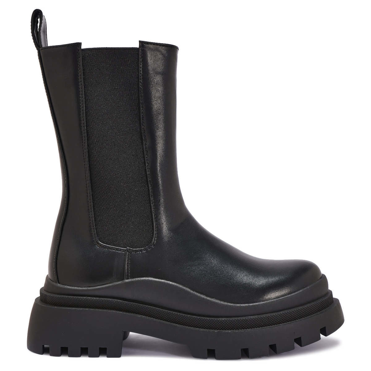 Kyra Chunky Cleated Double Sole Stretch Panel Ankle Boots Kyra Chunky Cleated Double Sole Stretch Panel Ankle Boots