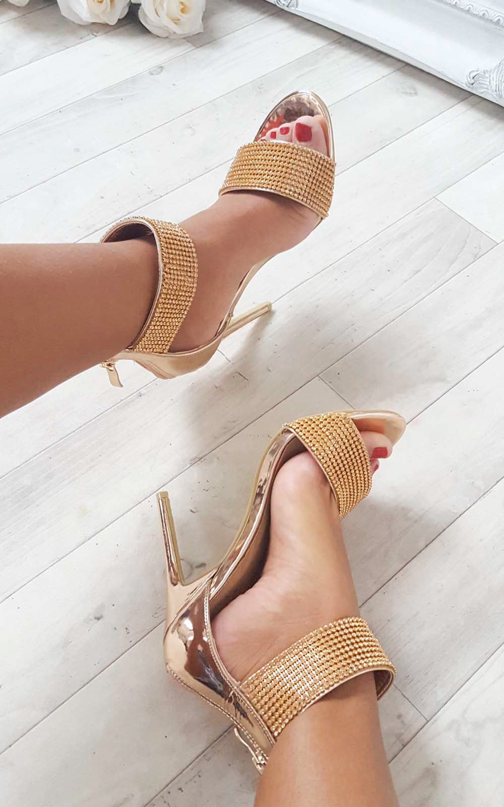 Donatella Diamante Strap Heels