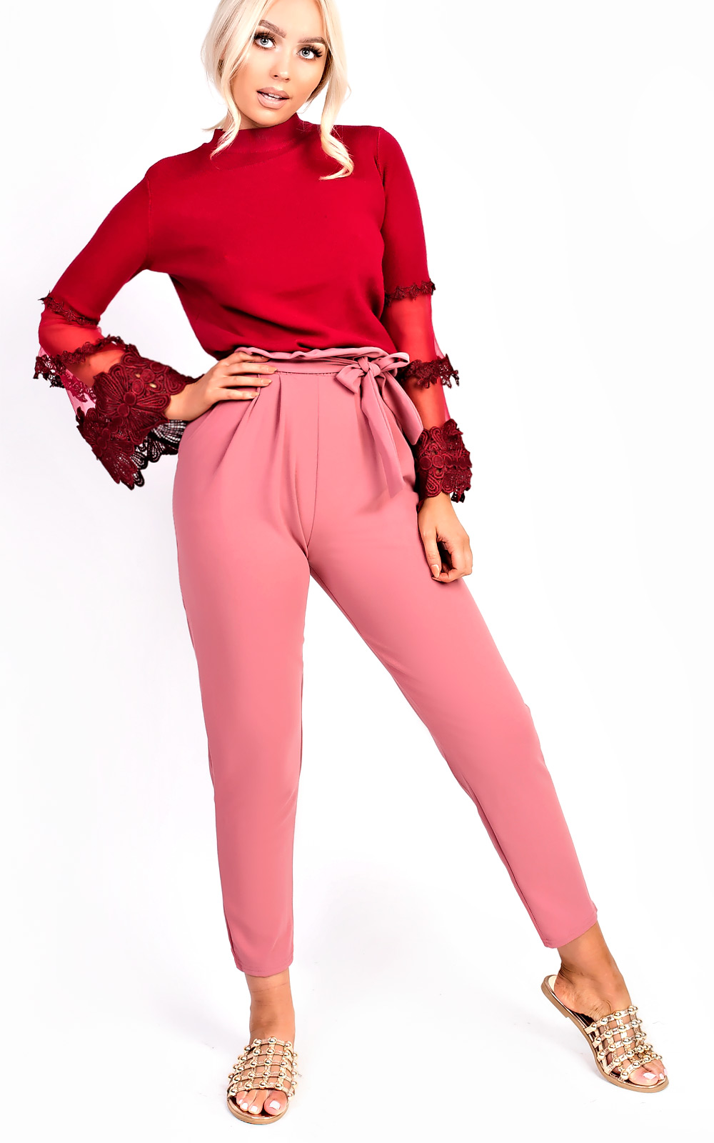 Jayla Embroidered Flare Sleeve Stretch Jumper