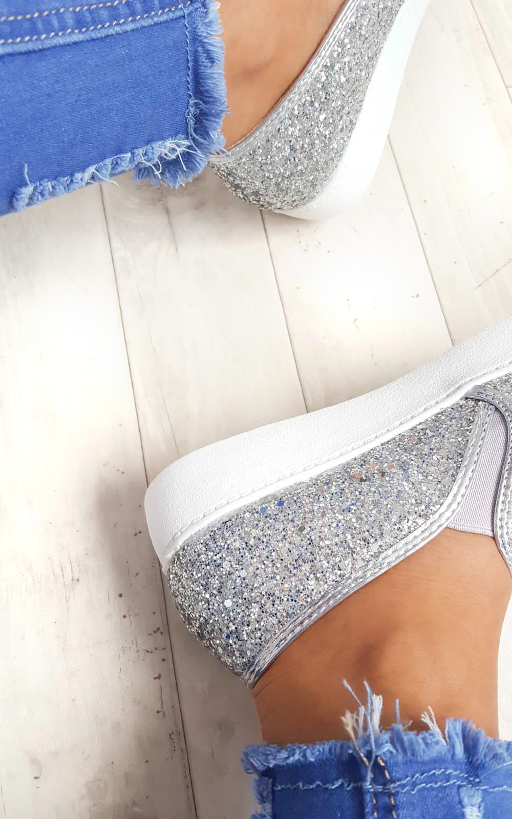 Alex Slip On Chunky Glitter Trainers Thumbnail