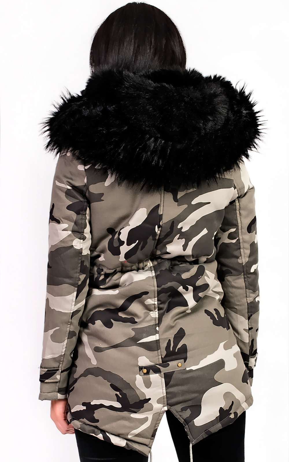 Karla Faux Fur Camo Parka Thumbnail