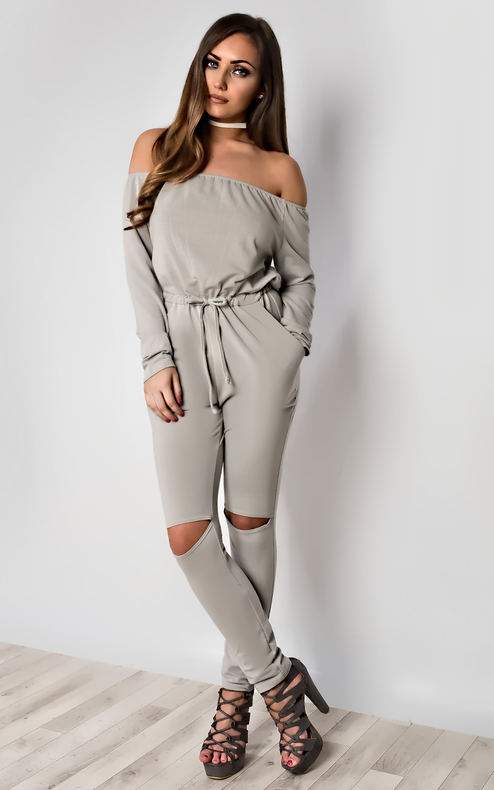 Qiana Off Shoulder Jumpsuit Thumbnail