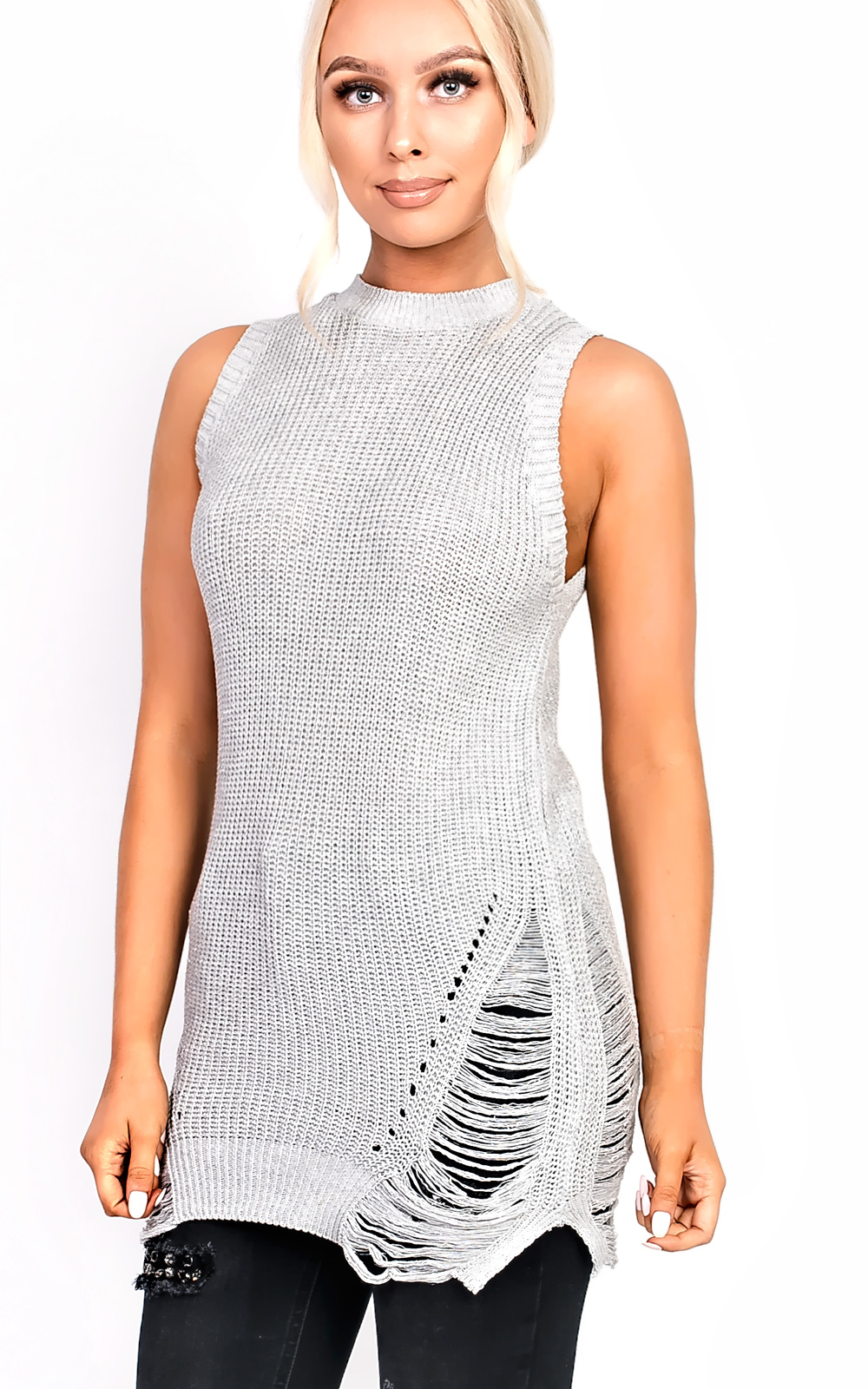 Carter Distressed High Neck Jumper Carter Distressed High Neck Jumper
