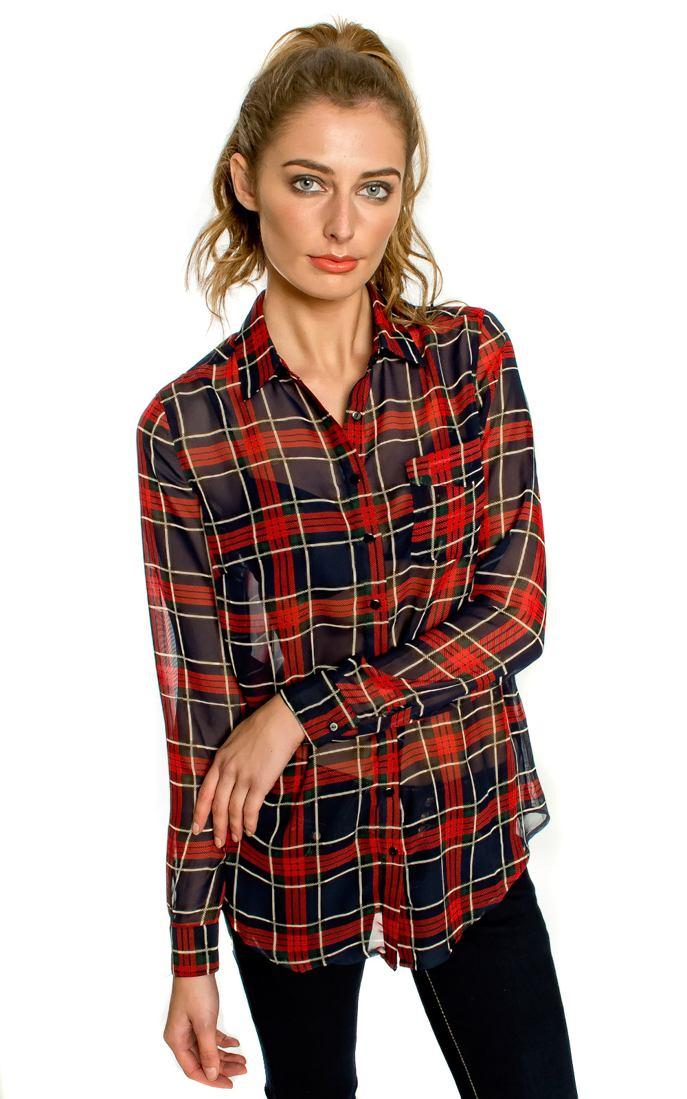 Clem Sheer Tartan Shirt Thumbnail