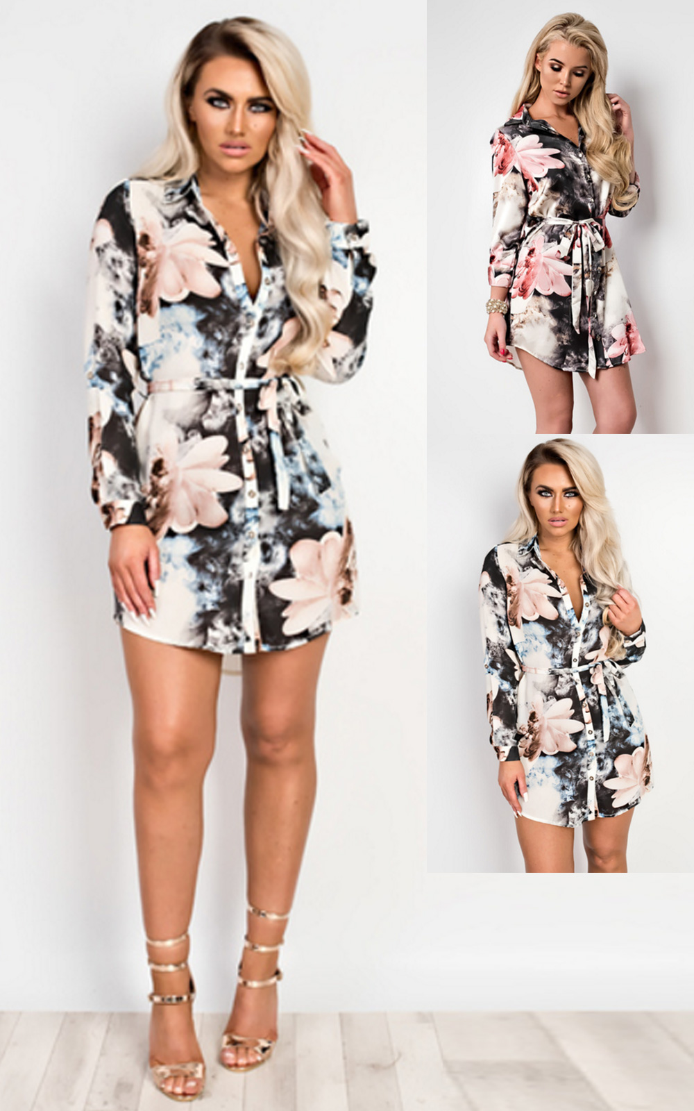 Binky Floral Shirt Dress Thumbnail