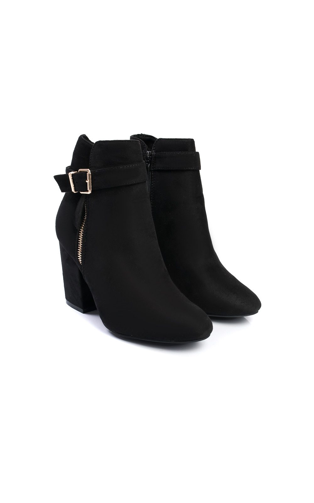 Misa Buckle Faux Suede Ankle Boots Thumbnail