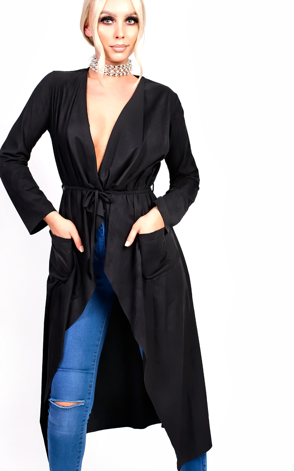 Anna Suede Waterfall Coat Thumbnail Anna Suede Waterfall Coat Thumbnail