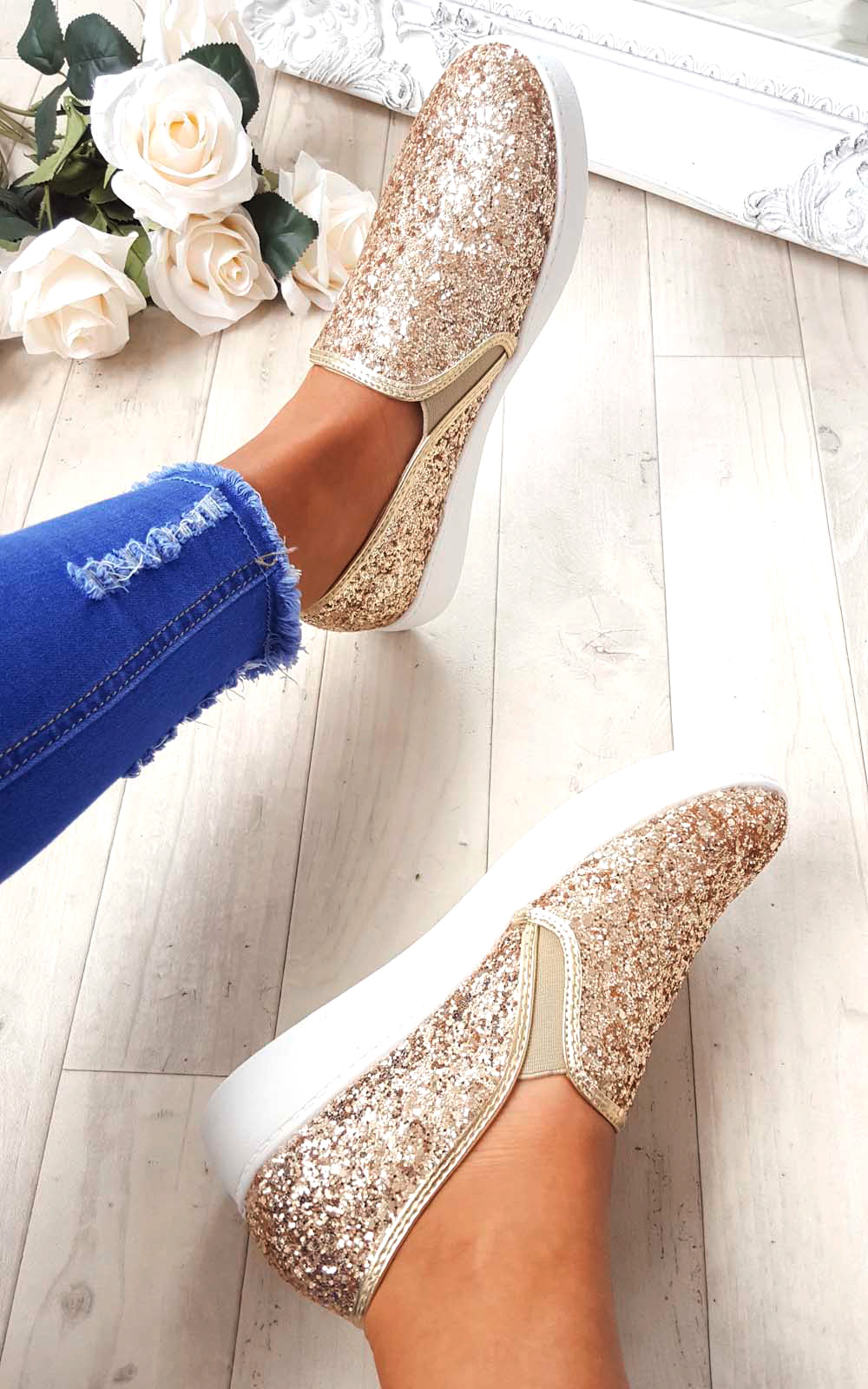 Alex Slip On Chunky Glitter Trainers Thumbnail