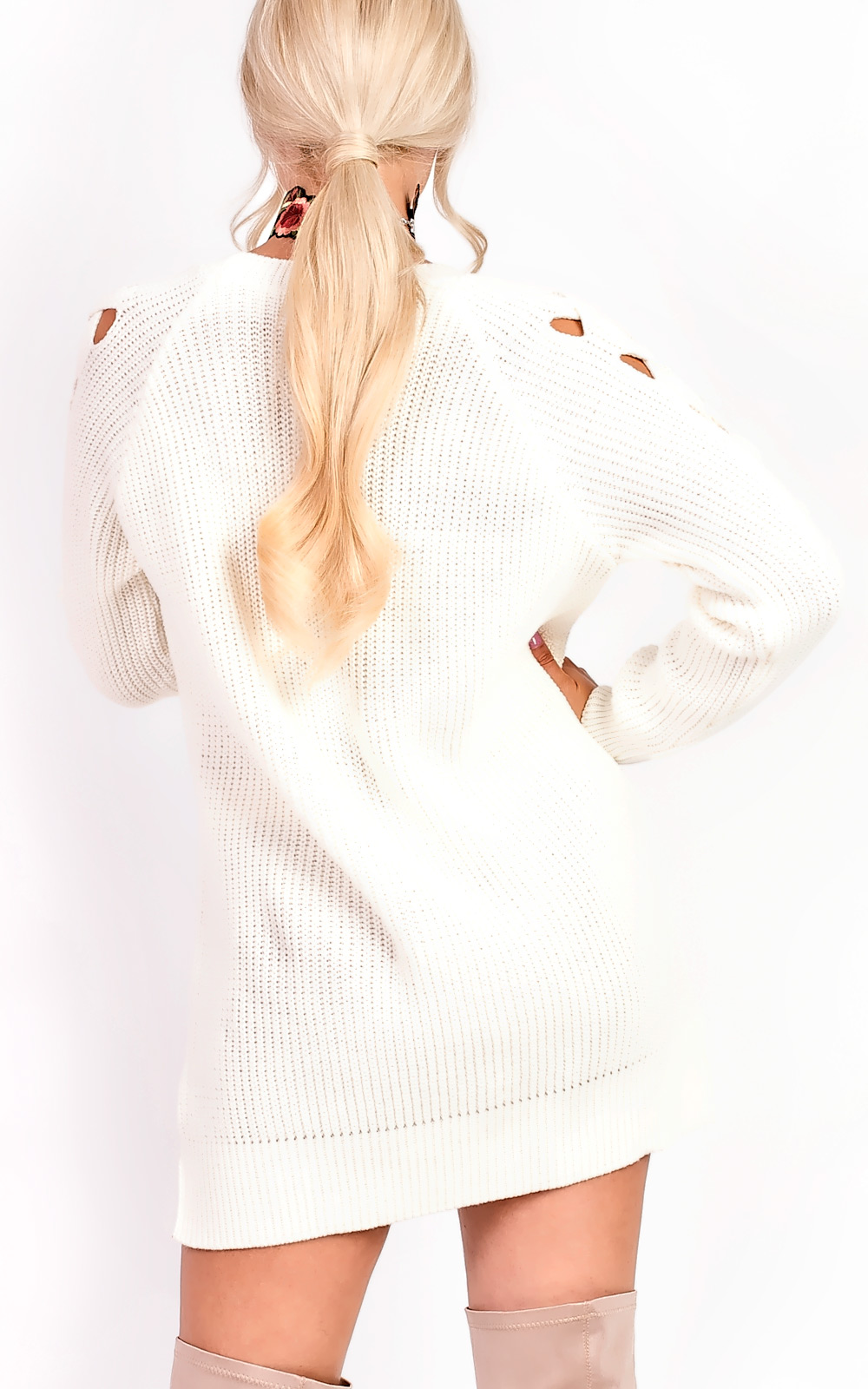 Skye Knitted Cut Out Jumper Thumbnail Skye Knitted Cut Out Jumper Thumbnail