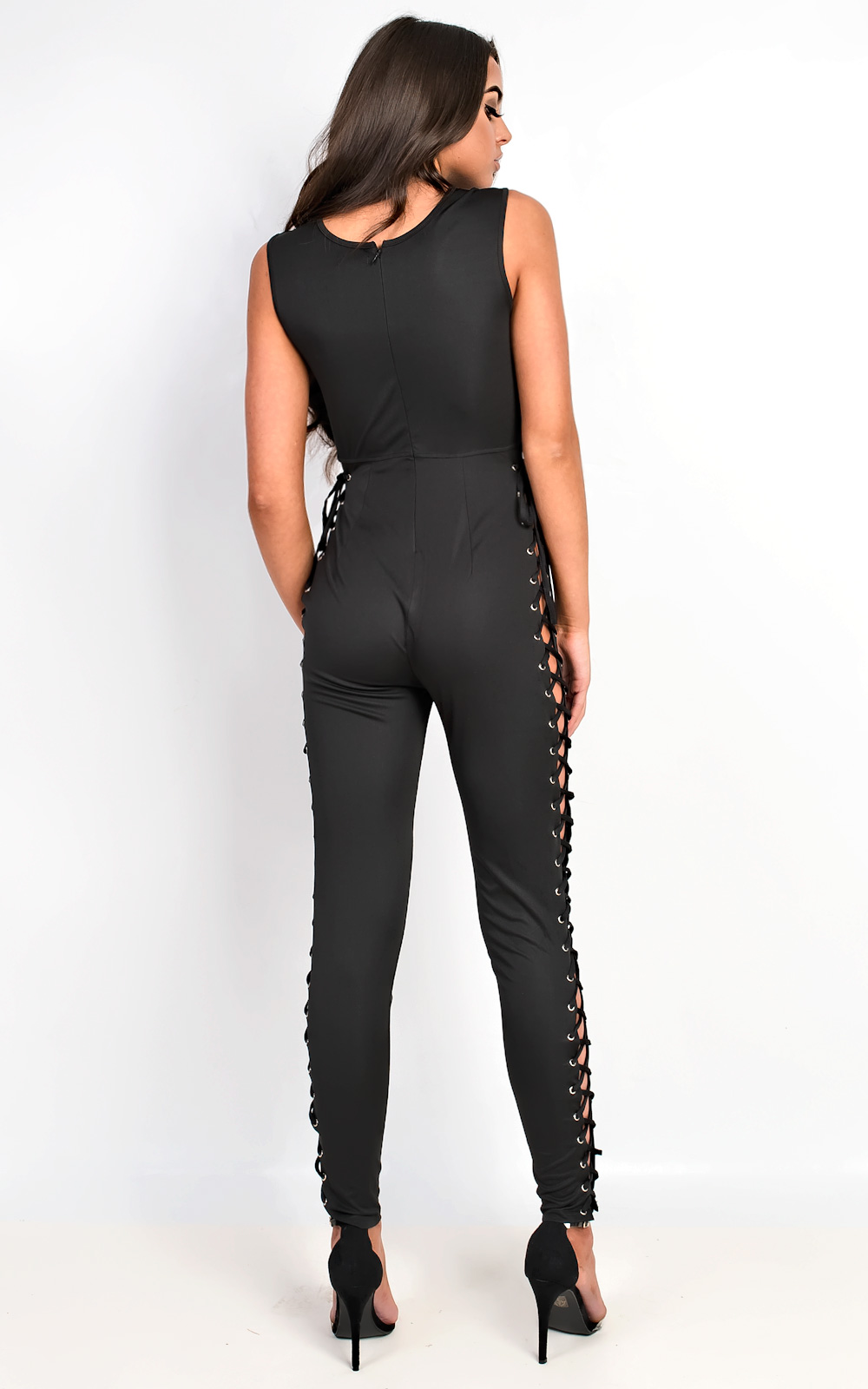 Berska Lace Up Stretch Jumpsuit Thumbnail Berska Lace Up Stretch Jumpsuit Thumbnail