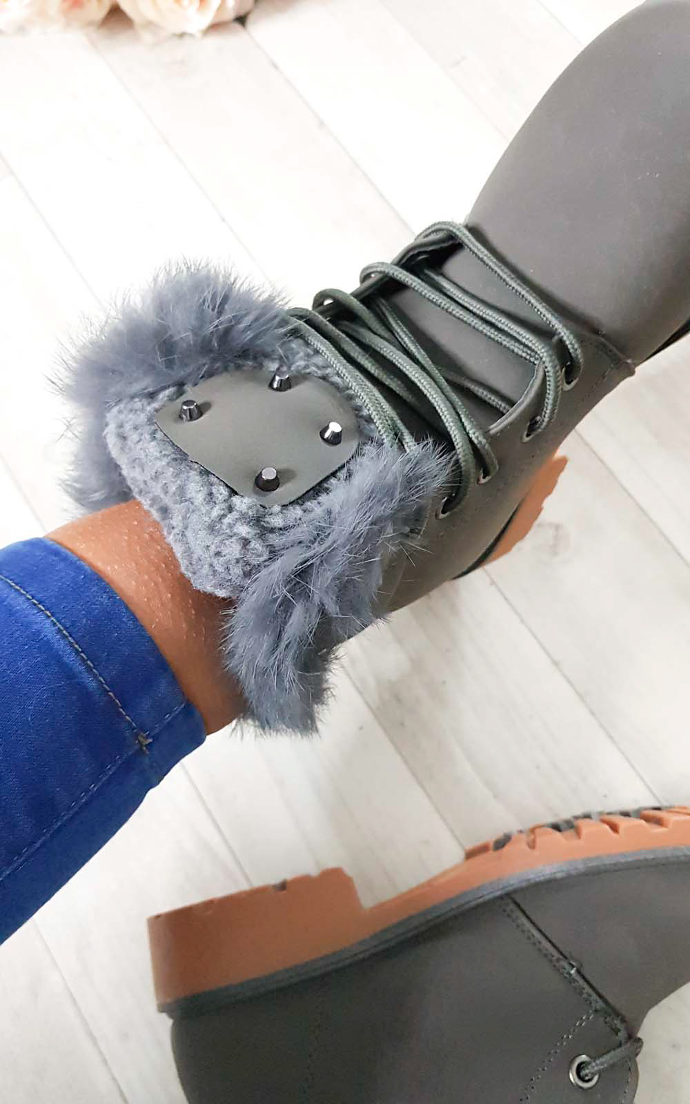 Josie Faux Fur Lace Up Boots Thumbnail Josie Faux Fur Lace Up Boots Thumbnail