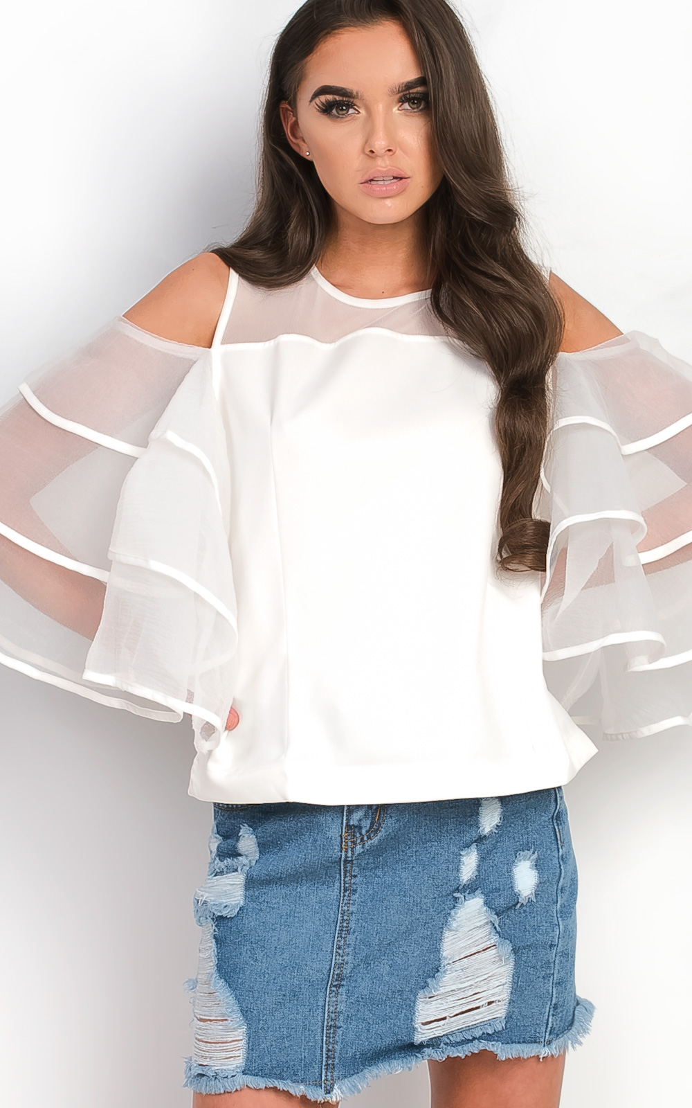 Serenity Frill Layered Cut Out Top Serenity Frill Layered Cut Out Top