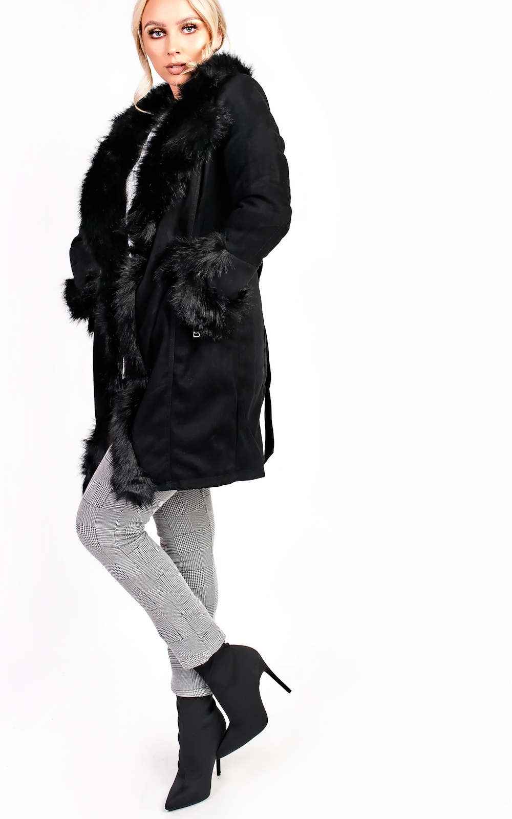 Toula Faux Suede Fur Longline Jacket Toula Faux Suede Fur Longline Jacket