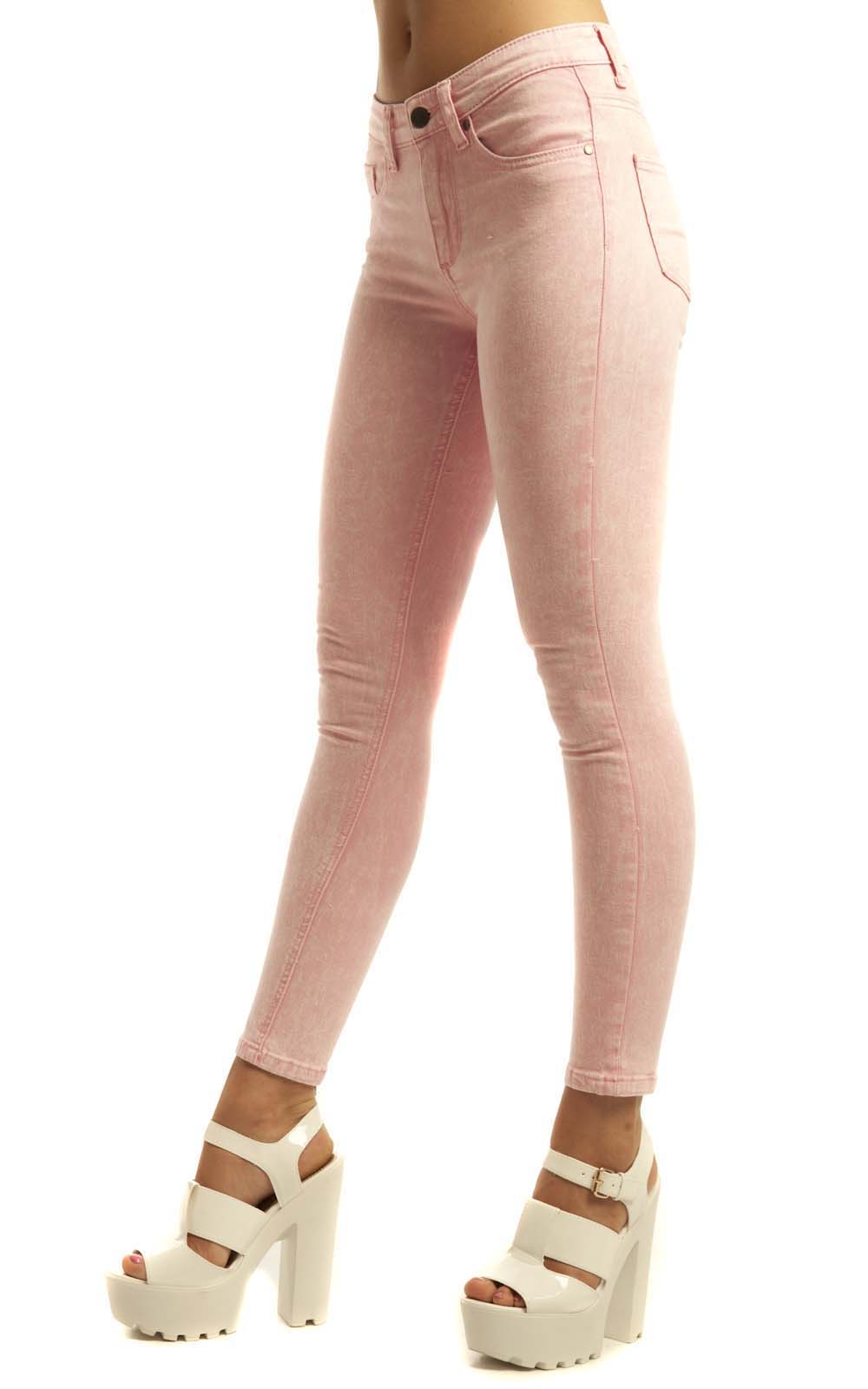 Hayden Pastel Skinny Jeans in Pink ikrush