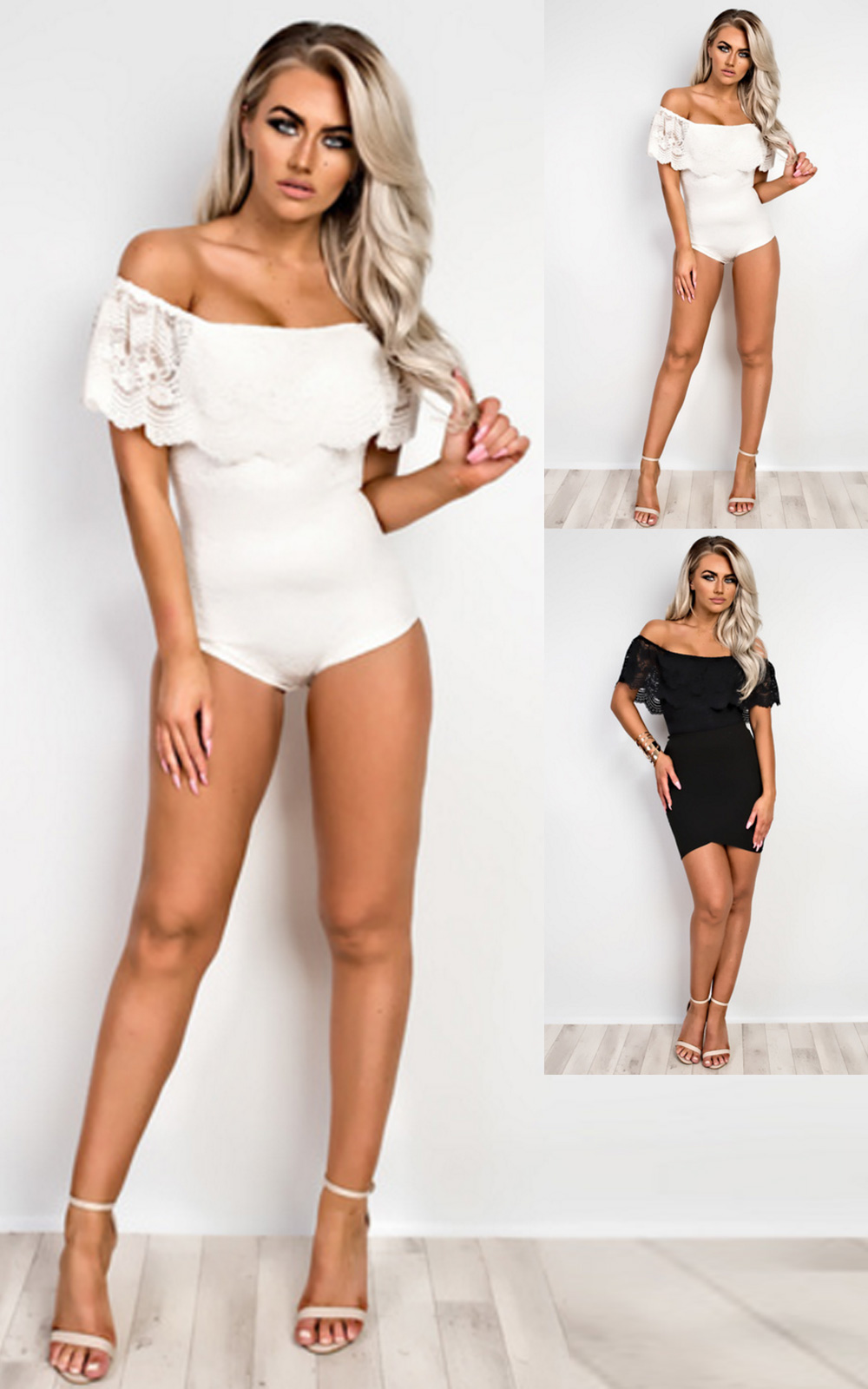 Nairi Off Shoulder Lace Bodysuit Thumbnail Nairi Off Shoulder Lace Bodysuit Thumbnail