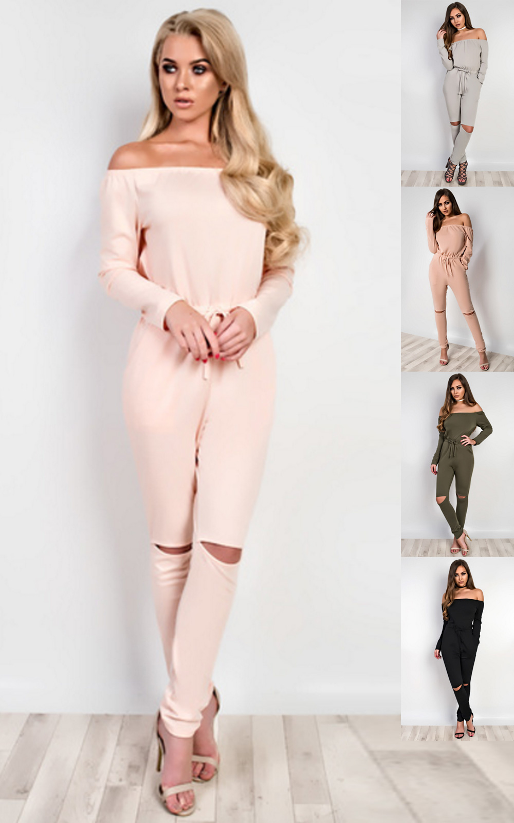 Qiana Off Shoulder Jumpsuit Thumbnail