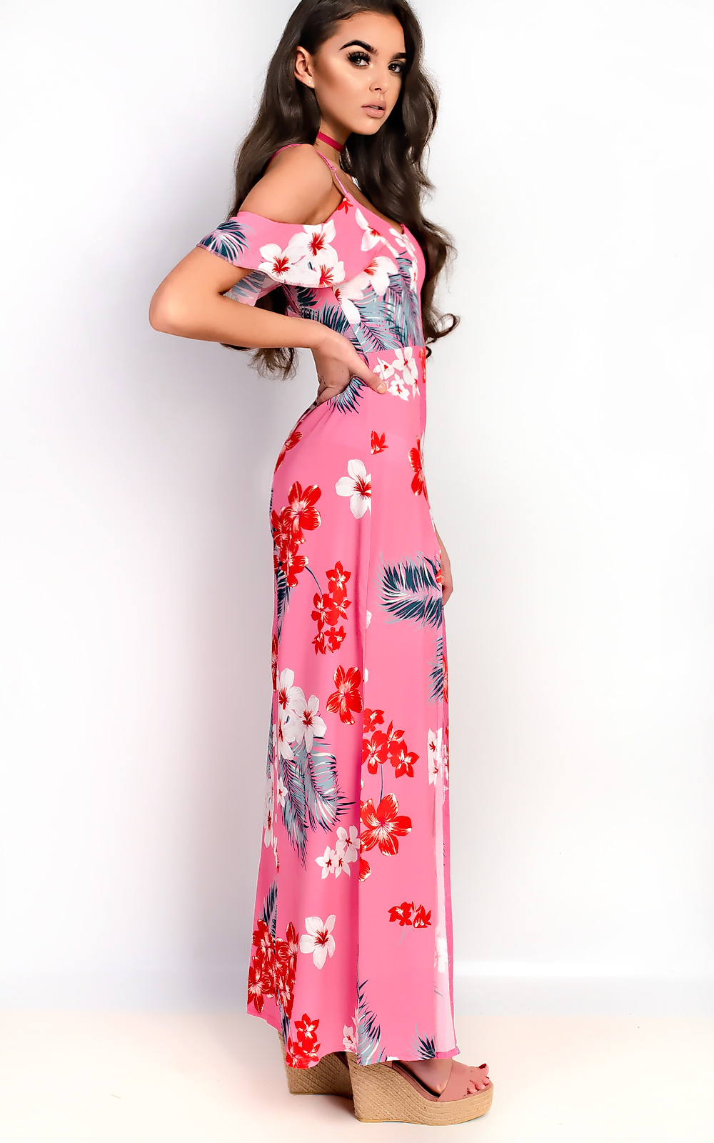 Daphne Double Split Floral Maxi Dress Thumbnail Daphne Double Split Floral Maxi Dress Thumbnail