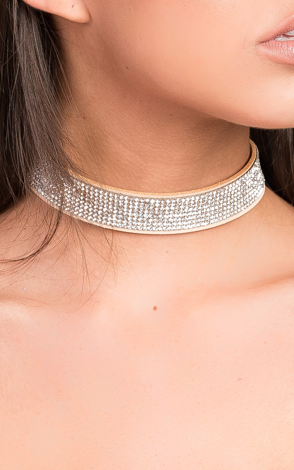 Maria Suede Diamante Choker Thumbnail