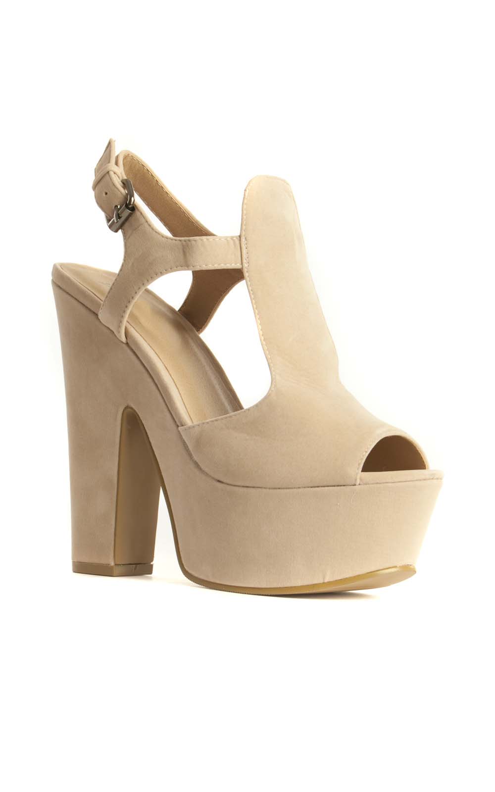 May Cream Platform Heels in Cream ikrush