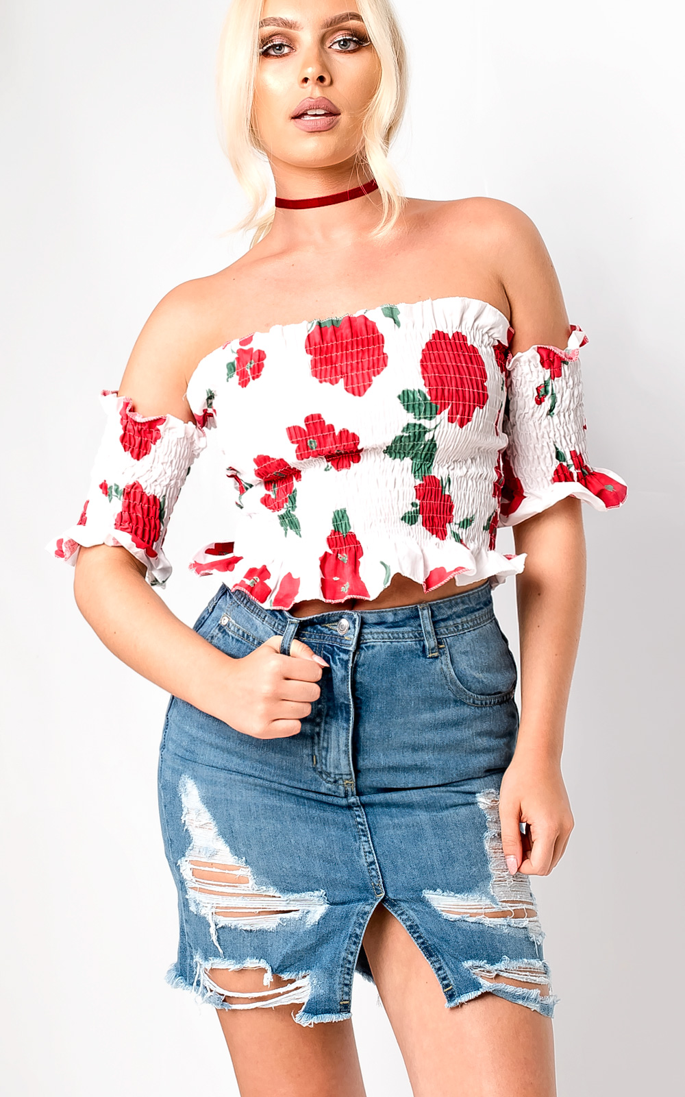 Clarissa Washed Out Denim Ripped Skirt Thumbnail Clarissa Washed Out Denim Ripped Skirt Thumbnail