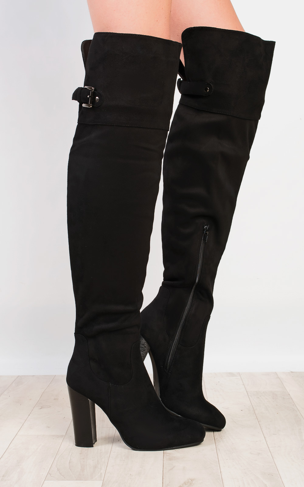 Kelsie Buckled Knee High Boots