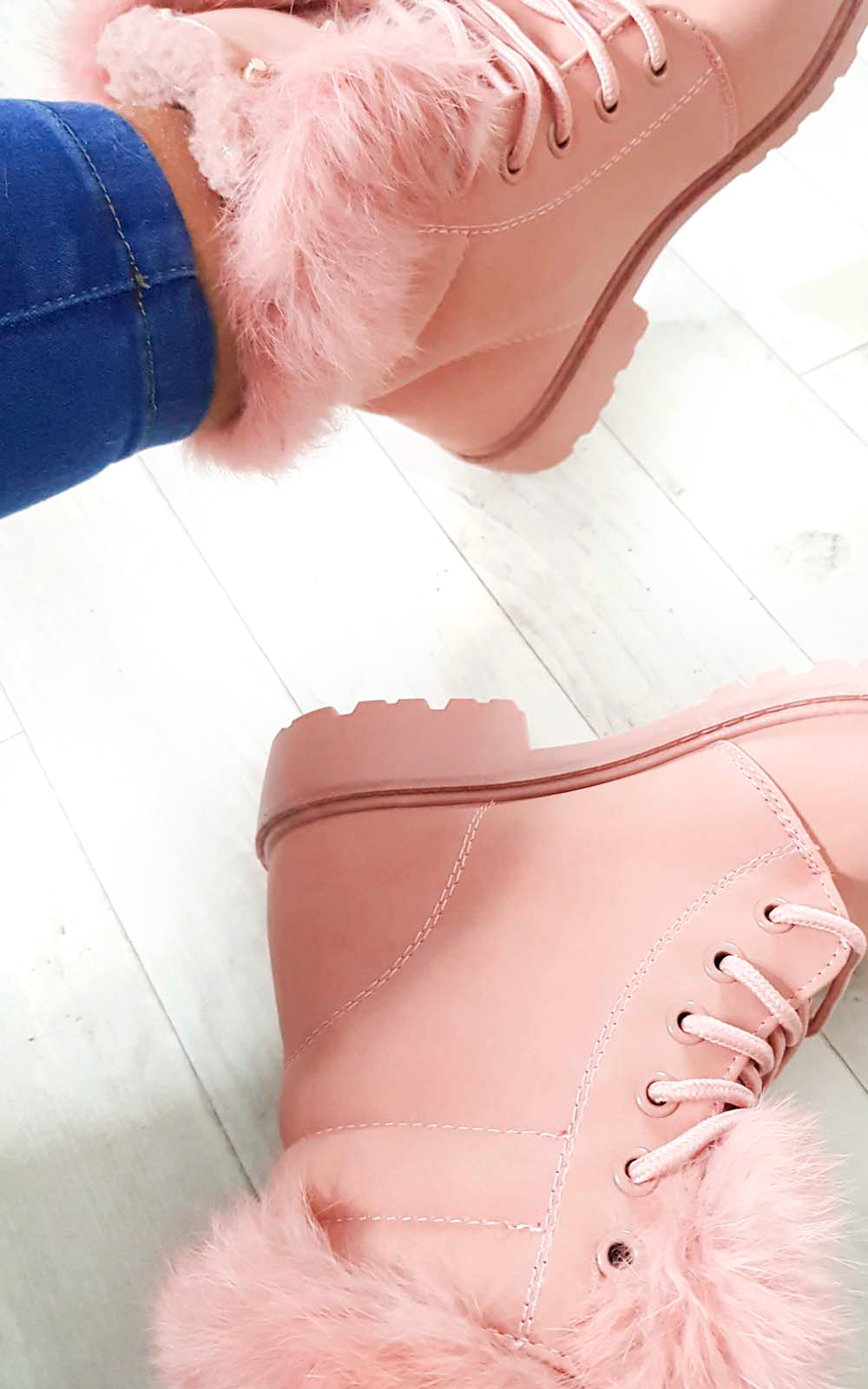 Josie Faux Fur Lace Up Boots Thumbnail Josie Faux Fur Lace Up Boots Thumbnail