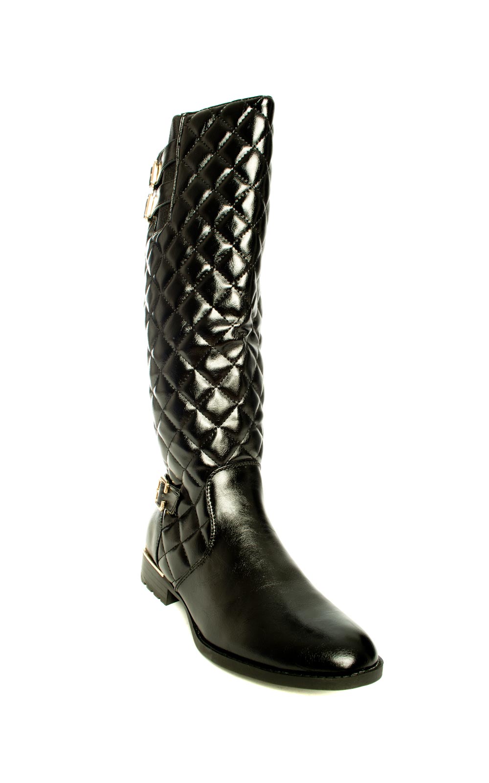 Priscila Quilted Knee High Buckle Boots Priscila Quilted Knee High Buckle Boots