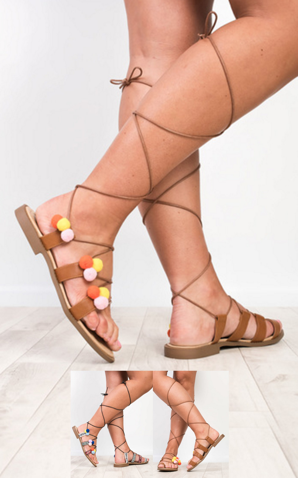 Ammarah Pom Pom Sandals Thumbnail Ammarah Pom Pom Sandals Thumbnail