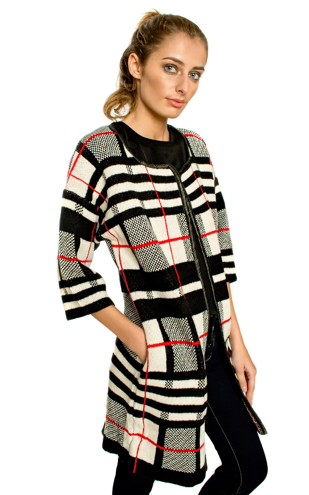 Cyndal Large Check Cardigan Thumbnail Cyndal Large Check Cardigan Thumbnail