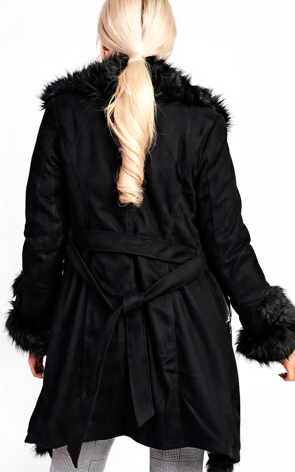 Toula Faux Suede Fur Longline Jacket Thumbnail