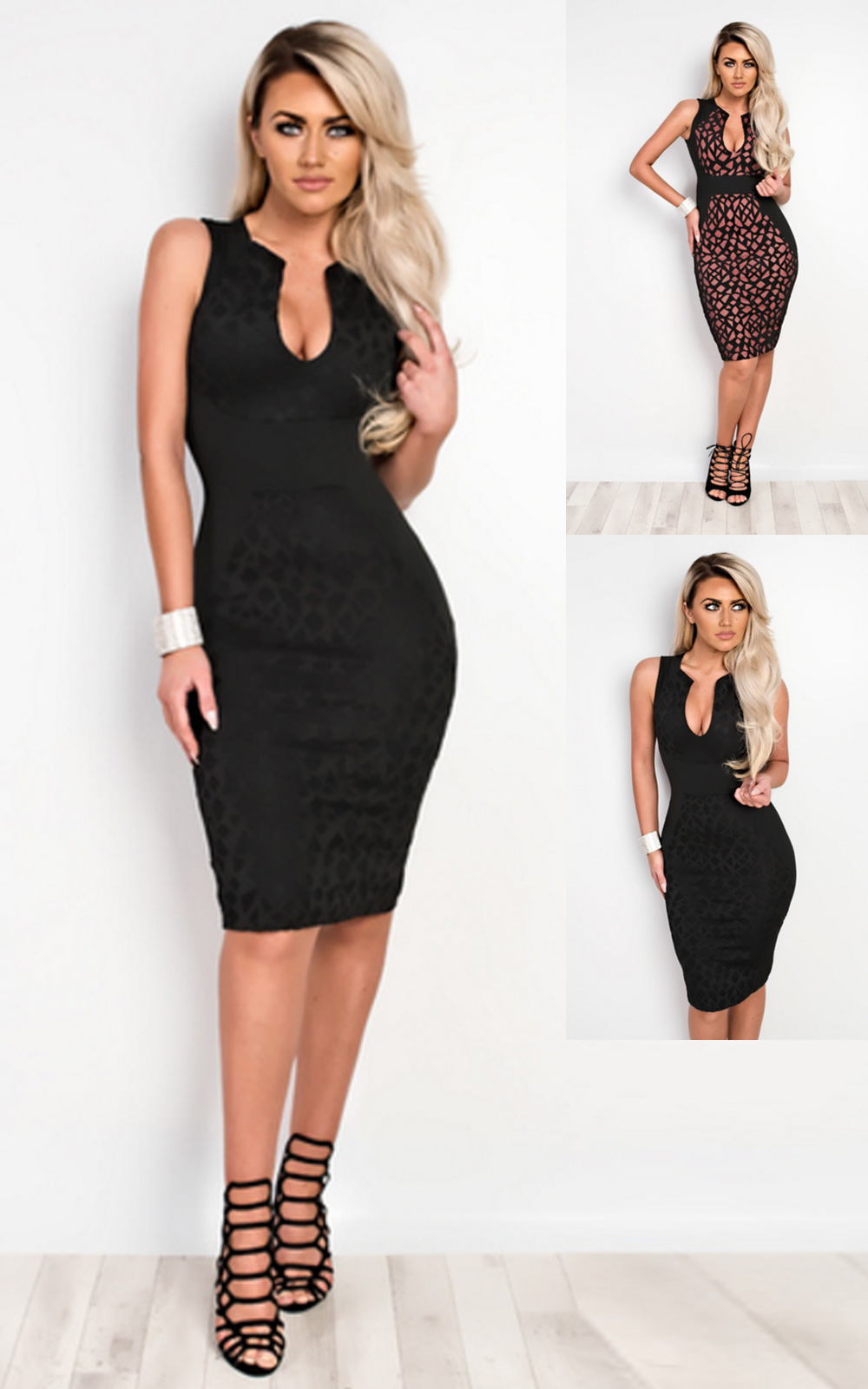 Lucy Laser Cut Bodycon Dress Thumbnail