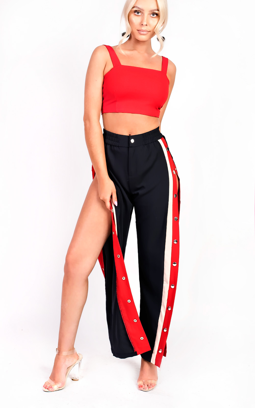 Erika Popper Legged Stripe Trousers Erika Popper Legged Stripe Trousers