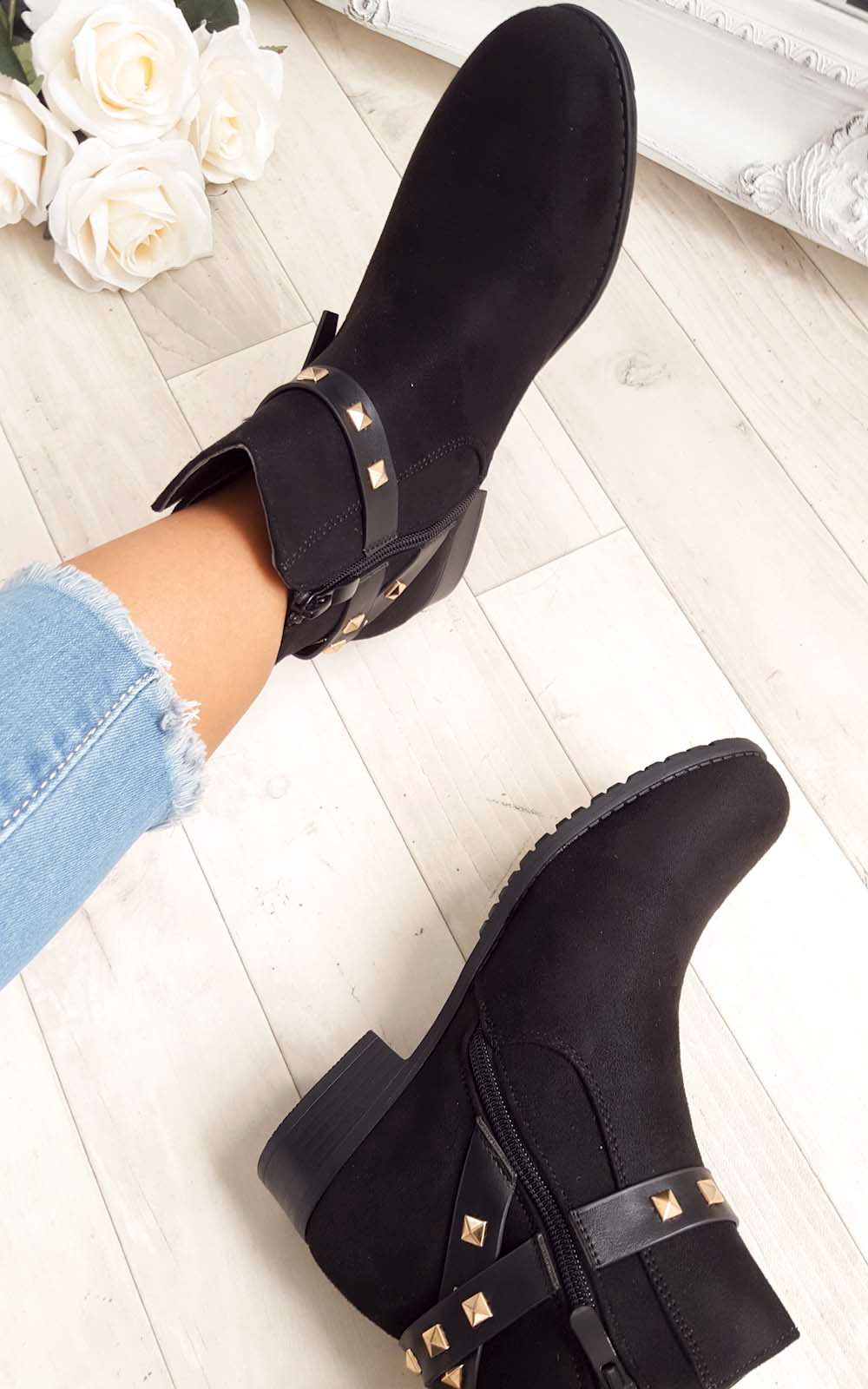 Alexia Studded Faux Suede Ankle Boots Alexia Studded Faux Suede Ankle Boots