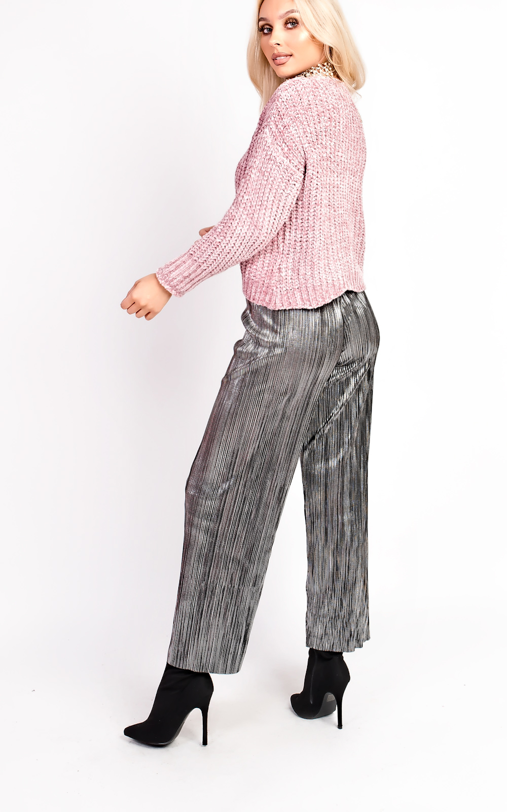 Shelly High Waist Wide Leg Pleated Trousers Thumbnail