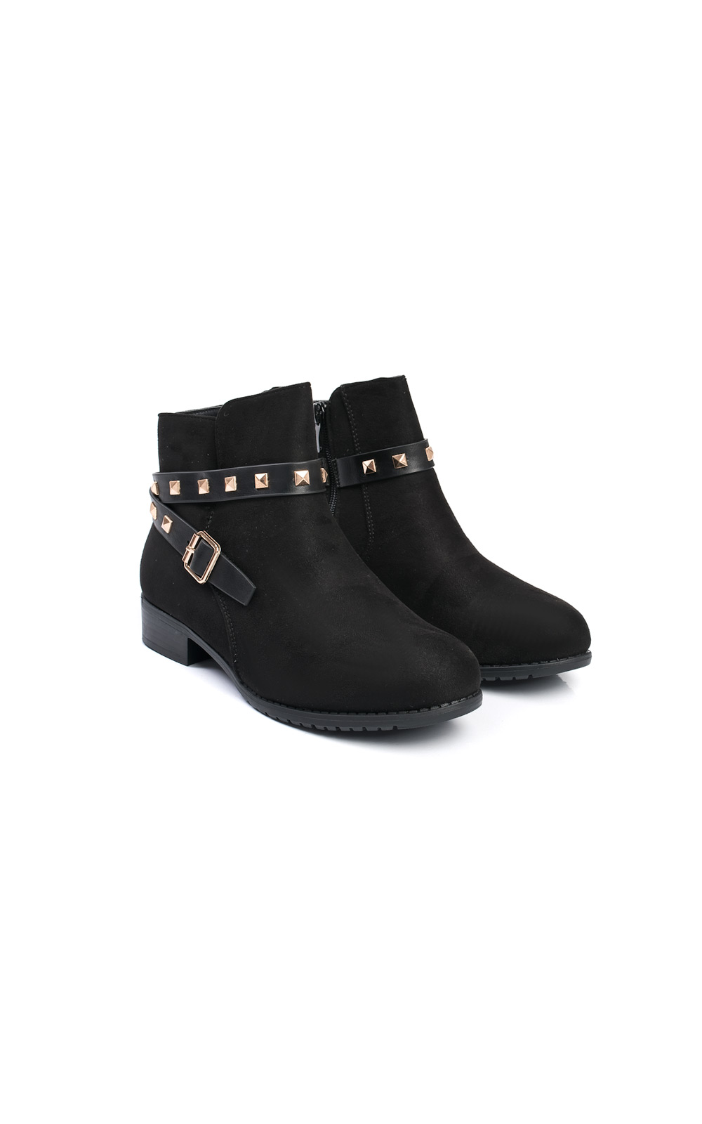 Alexia Studded Faux Suede Ankle Boots Thumbnail