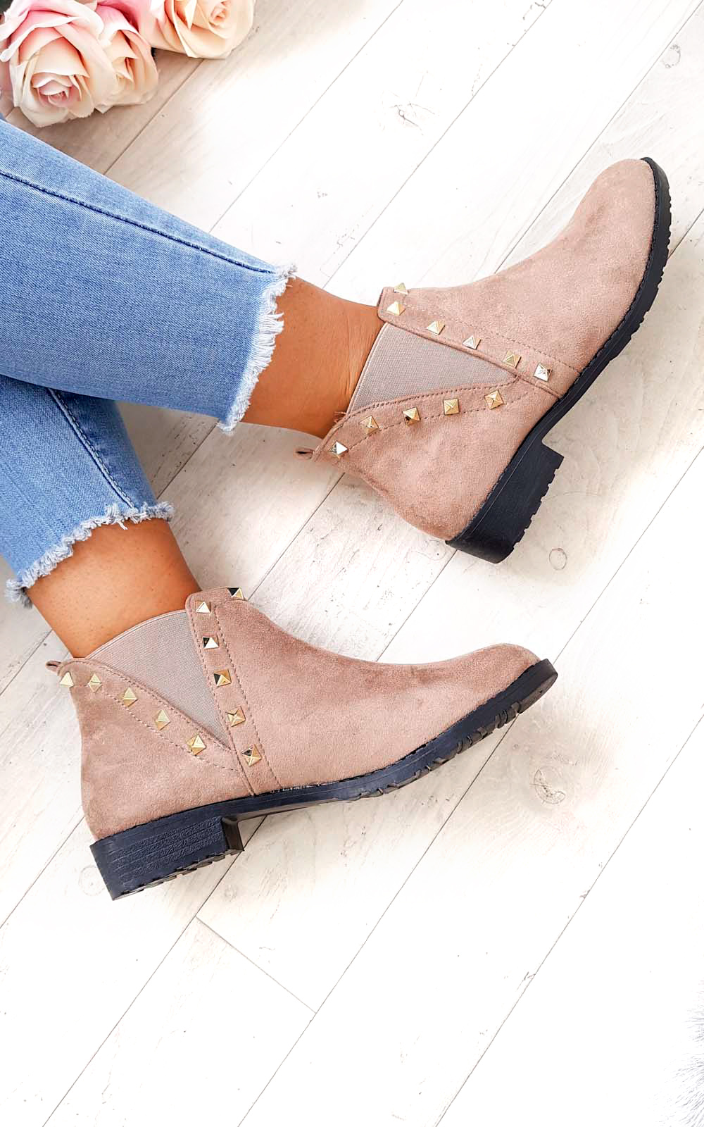 Keir Studded Chelsea Faux Suede Ankle Boots Thumbnail