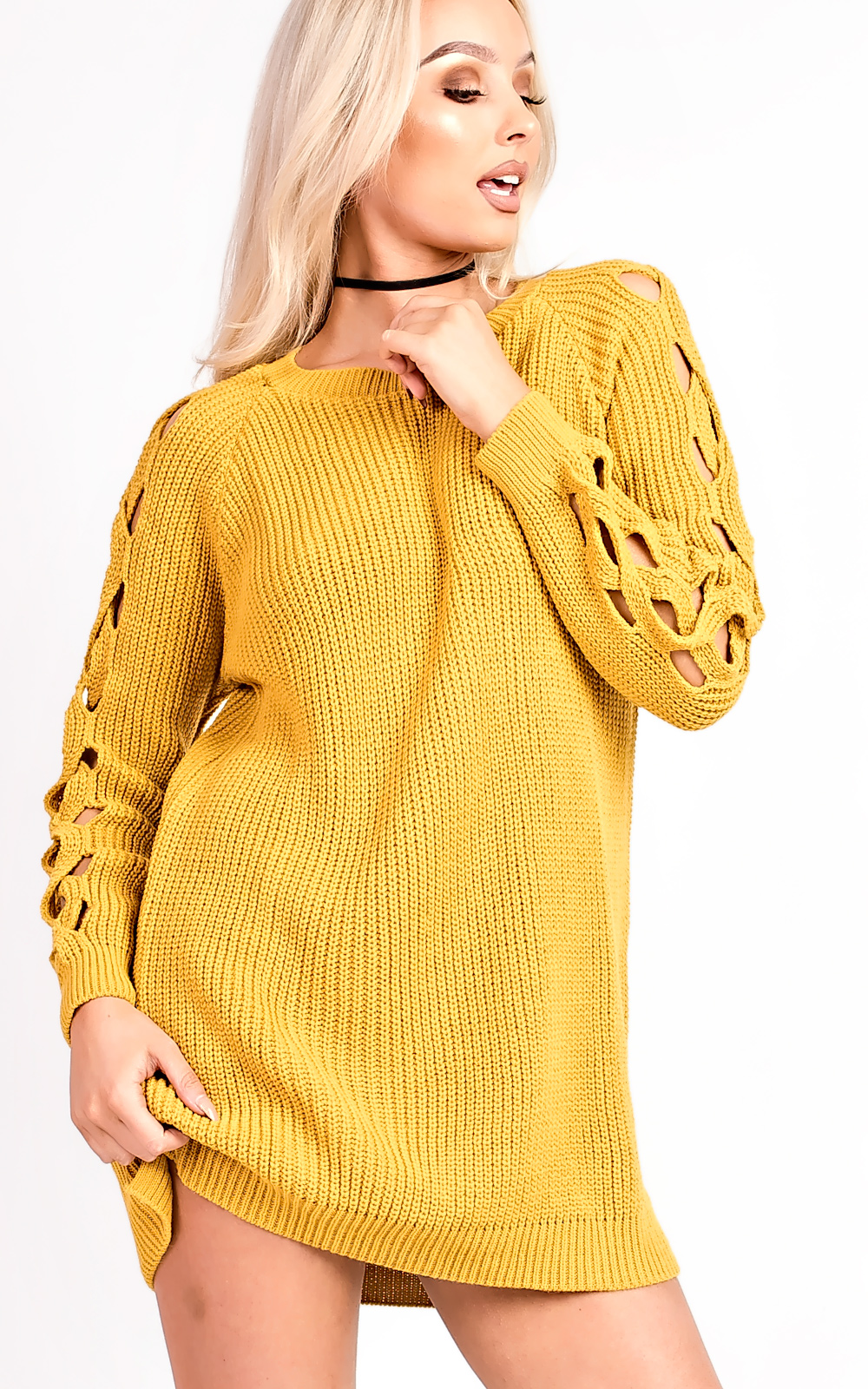 Skye Knitted Cut Out Jumper Thumbnail Skye Knitted Cut Out Jumper Thumbnail