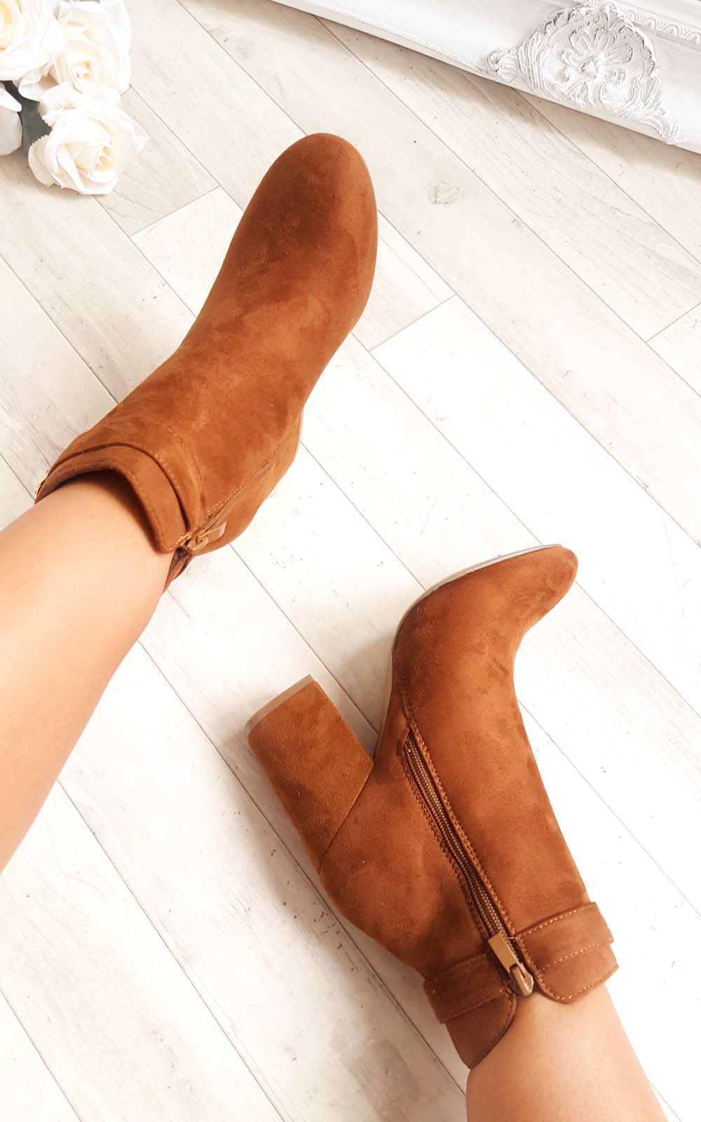 Misa Buckle Faux Suede Ankle Boots Misa Buckle Faux Suede Ankle Boots